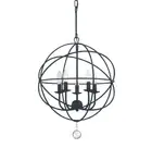 Crystorama Lighting Group 9224 Solaris 5 Light 17"W Cage Pendant - Black