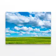Large Green Field under a Sky Print 100% Australian Made 150 x 100cm (Stretched)