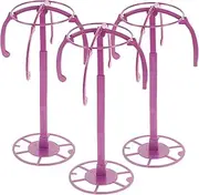 Healeved 3pcs Wig Hat Stand Portable Wig Stand Dryer Hooks Wig Head Stand Holder Portable Clothes Rack Display Hanging Wig Grip Cap Headbands Portable Wig Hanger Wig Tripod Plastic