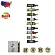 9-Bottle Capacity Wall-Mounted Metal Wine Rack - Minimalist Black Design