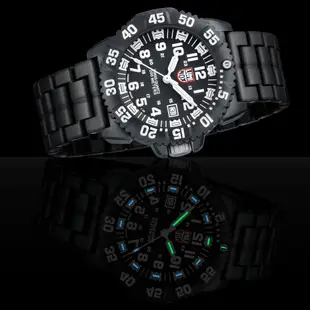 LUMINOX 雷明時海豹部隊碳纖維輕量鍊帶腕錶-黑x白時標/44mm 3052