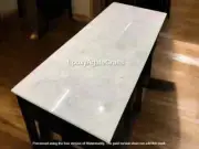 Stunning White Quartz Stone Dining Center Sofa Table Kitchen Slab Crystal Top