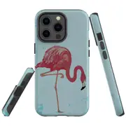 For Apple iPhone 13 Pro Max Case, Armour Back Cover, Vintage Flamingo
