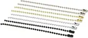 jojofuny 50Pcs Adjustable Long Bead Connector Clasp Keychain Tag Key Rings Antiqued Metal Bead Steel Chain Golden for Projects Dog Tags and More