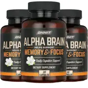 Onnit - Alpha Brain Memory & Focus 30 Caps 3 pack