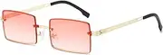 [JRLLFD] Small Retro Sunglasses Women Rimless Gradient Fashion Shades Ladies Metal Frame Eyeglasses