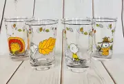 Pottery Barn Peanuts Snoopy Halloween Thanksgiving Fall Glass Tumbler Set of 4