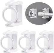 Self Adhesive Curtain Rod Bracket,4Pcs ABS Wall Bracket Hooks,360° Rotating Ring
