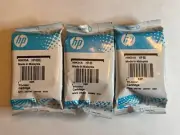 3 Genuine HP 65 Tri-Color Printer Ink Cartridges