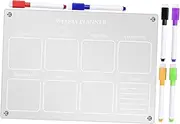 Homoyoyo 1Set Acrylic Magnetic Fridge Calendar Planner Erasable Whiteboard with Markers Reusable Memo Board for Kitchen Office and School