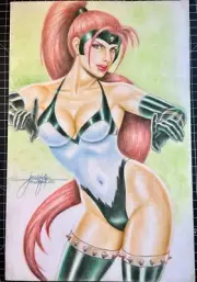 Signed Original Jun Defilipe Artemis Pastel Commission 10X15