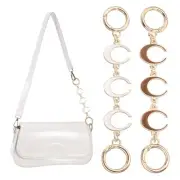 Bag Extender Chain, 2 Pcs Purse Strap Moon Shape Chain, White/Brown