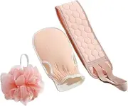 IWOWHERO 1 Set Exfoliating Gloves Bath Towel Back Scrubber Kit for Gentle Skin Massage and Cleansing Lightweight and Durable Shower Accessories Soft