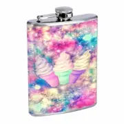 Galaxy Cones Em1 Flask 8oz Stainless Steel Hip Drinking Whiskey