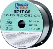 Non-Gas Welding Wire Gasless Flux Cored Wire Dia. 030 Inch 2-Lb-Spool Carbon Ste