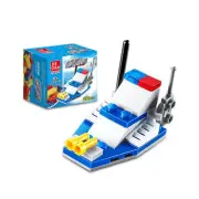 Mini Police Yacht City Function Car Building Blocks Children Toys Police boat