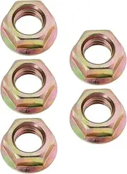 SG Store 5pcs M12x1.5 Fine Thread Flange Hex Nut Coated with Color Zinc with Diameter of 22mm and Bottom Diameter of 18mm Used for Motorcycle Sprockets