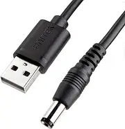 Unitek Y-C4046BK USB Power Cable - DC Plug with Sleeve 5.5 mm / 2.5 mm 9 V/Power Supply 36 W/USB-A/Cable Length: 1.5 m/Colour: Black/Supports 12V-3A, 9V-4A, 5V-7A Power Input