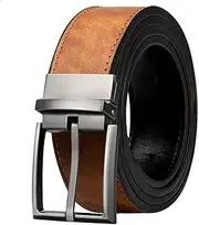 [KGVSLIXYT] Belts for Men Men's Belt, Reversible Leather Belts for Men Brown Leather Belts For Trousers Belts Men's Designer Waist Belt Coffee