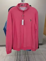 NWT MEN'S TURTLESON WALLACE 1/4 ZIP PULLOVER, SIZE: L, COLOR: ROUGE RED (M16)