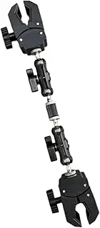 MagiDeal Double Head Clamp Strong Clamp Camera Mount Portable Anti-Slip Plier Clip Bracket Handlebar Bracket for Flag Holder, 30cm