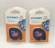 DYMO LetraTag 91333 RED 2 PACK Labels Refill Tape Sealed 1/2" NEW