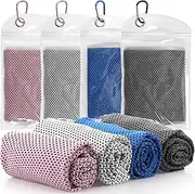 AwObEpl 4Pcs Polyester Sports Towel, Comfortable Cooling Towel, Maintain Cool Sports Washcloth, Fast Drying Cooling Washcloth for Camping