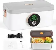 Cordless Electric Lunch Box, 1L Self Heating Lunch Box Battery Powered, Battery Powered for Car, Office, Travel, Picnic