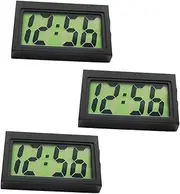 GRIRIW 3 Pcs Desktop Mute Clocks Mini Digital Clock for Car Dashboard Home Office Lens with Numbers Decorative Functional Car Owners