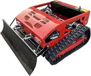 Robotic Lawn Mower Crawler Lawnmower with Snow Shovel, Hybrid Gas-Electric Robot Lawn Mower, Remote Control Lawnmower Engine 7.5hp, Mower Climbs up to 30° Lawn Care Equipment for Farm, Home Garden
