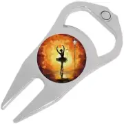 Ballerina Silhouette Golf Ball Marker Divot Repair Tool Bottle Opener