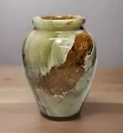 Vintage Extravagant Onyx Small Vase Stone Sculpture Very Beautiful