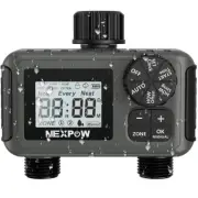 NEXPOW 2-Zone Water Timer - Outdoor Irrigation Controller with Automatic, Rain