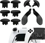 10 in 1 Metal Thumbsticks Accessories for for PS5 Edge Controller, Replacement Back Paddles/Swappable Analog Joysticks Kits for PS5 Edge Controller(Black)