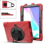 TianTa Galaxy Tab Active Pro 10.1 Case, Heavy Duty Shockproof Rugged Defender Kids Case with Kickstand, Hand Strap and Shoulder Strap for Galaxy Tab Active Pro 10.1 Inch 2019 SM-T540/T545/T547, Red