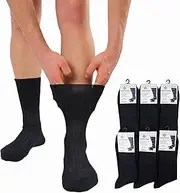 [LEON D'ORO] Men's Health Socks Lightweight Cotton Diabetic Socks No Rubber Made in Italy