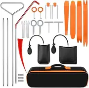 XSBAIHUO 25PCS Car Tool Kit - Emergency Essential Automotive Tool Kit with Hook & Air Pump, Portable Case for Emergency Repairs