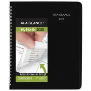 2025 Planner Monthly 7" x 8-3/4" Medium DayMinder Black G4000025