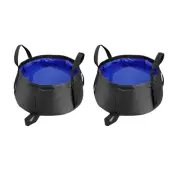 2 Pcs Collapsible Pail Bucket Camping Water Container Compact Bucket