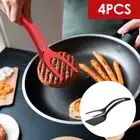4Pcs Egg Flipper Spatula 2 in 1 Grip and Flip Spatula Clamp 12 Inch Nylon tirym