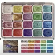 20 Color Professional Pearlescent Metallic Watercolor Paint Set Vibrant Glitter