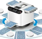 YGHGAUH 2-in-1 Automatic Card Shuffler and Dealer Machine .360° Rotation Fully Automatic Dealer for Poker Games, Play for Phase 10, UNO, Rummy, Skip-Bo