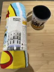Seinfeld new beach towel and stubby holder new unwanted gift Tv Show Kramer