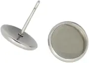 [TEHAUX] 40pcs Earring Post Cups Round Ear Stud Posts Stainless Steel Ideal for Earring Components Allergy-free Durable