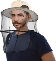 Head Net Hat Mosquito Net Mesh Mask for Beekeeping Fishing Hiking Gardening Grey