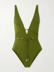 [Eres] Eres - Trésor Lagon Embellished Open-back Swimsuit - Green - FR 38 FR 38 Green