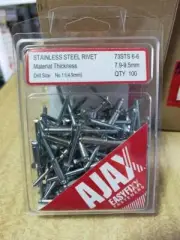 15 PKT X 100 PCS AJAX STAINLESS STEEL RIVET 7.9-9.5MM