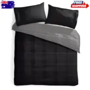 Reversible Comforter Set - Double Bed, Black*