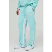 Mens Aqua Regular Fit Paint Splatter Gusset Jogger