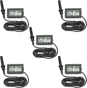 5Pcs Mini Digital Hygrometer Thermometer Use Lightweight Material for Reptiles Accurate Humidity Measurement